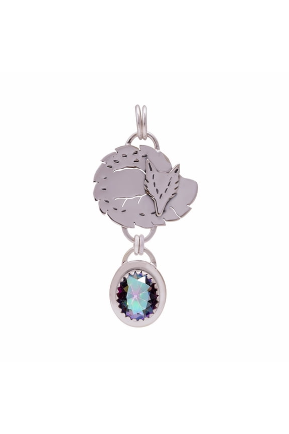 Rainbow Mystic Fire Topaz Gemstone 925 Sterling Silver Pendant V8986, Solitaire Pendant, Rainbow Pendant, Oval Pendant, Gift For Her, Rainbow Mystic T