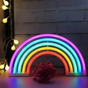 Rainbow Neon Light Signs,Rainbow Wall Decor for Girls Children Baby Room LED Lamp Rainbow Decor Kids Gifts, USB Operated Table LED Night Lights