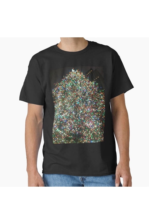 Rainbow Neon Winter Tree Glow Bright Festive Holiday Seasonal Art Unisex T-Shirt, up to size 5XL