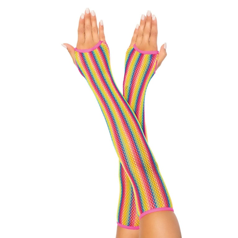 Rainbow Net Fishnet Arm Warmers - Walmart.com