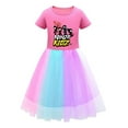 thumbnail image 1 of Rainbow Ninja Kidz Girls Tulle Dress – Cute Cartoon Character Print – Soft Cotton Top with Flowy Skirt for and Fun Occasions, 1 of 4