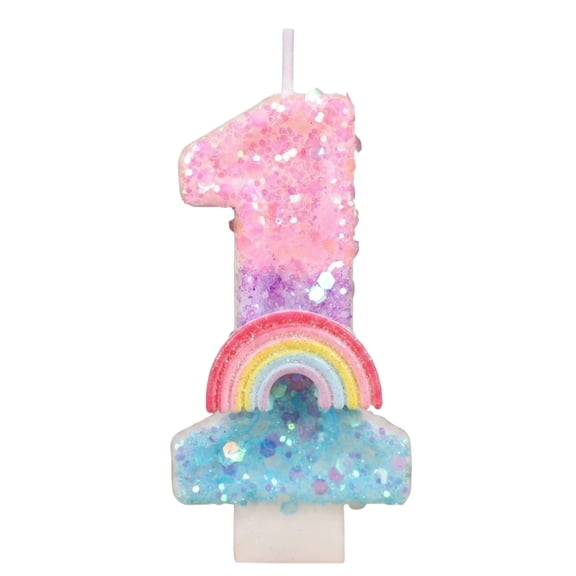 Rainbow Number Candle, Pastel Cake Topper, Rainbow Birthday Number Candles, Number 1 Candles, Cupcake Decorations, Macaron Birthday Cake Decorations, Cartoon Theme Party Supplies, Rainbow Number 1
