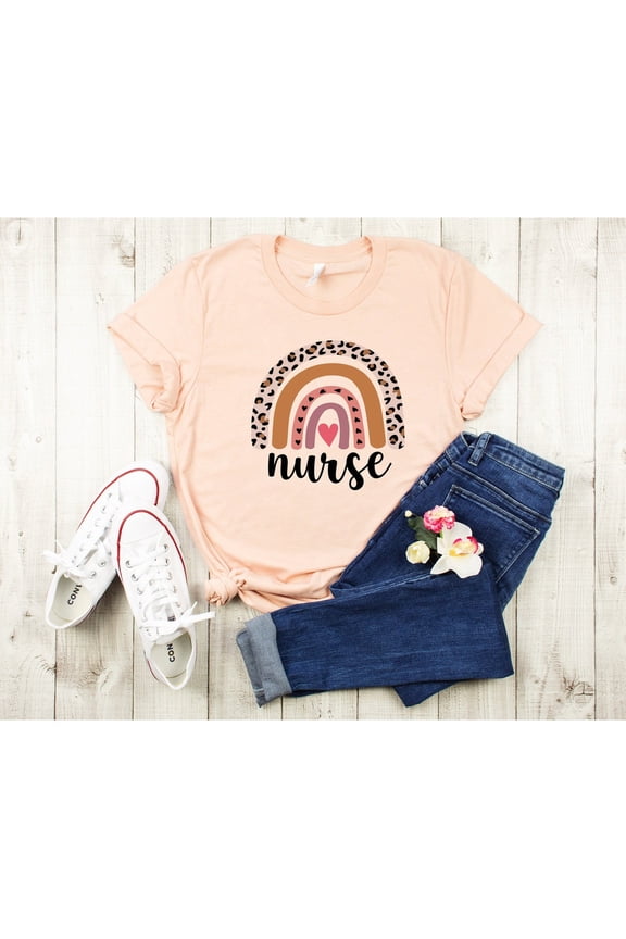Rainbow Nurse Shirt, Panther Print Nurse Life, Registered Nurse Long Sleeve Shirt, Rn Shirts, Nurse Week, Cna, Nursing Gift, Nursing School Tee