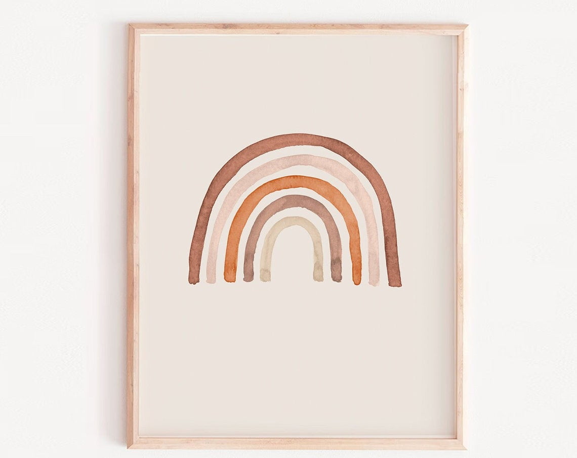 Rainbow Nursery Art, Kids Room Decor, Terra Colors, Gender Neutral Art ...