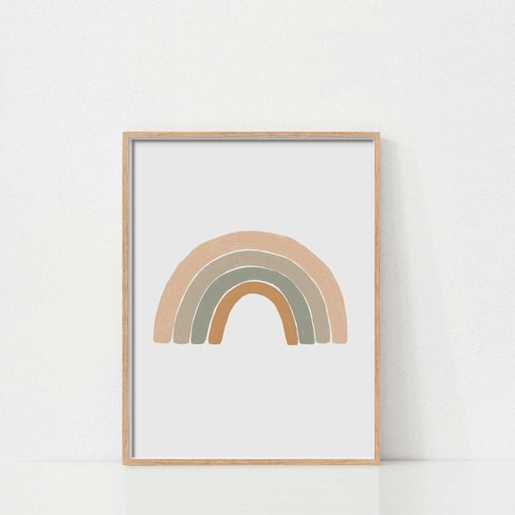 Rainbow Nursery Wall Art Neutral Posternursery Room Decor Poster, Unframed Canvas Size 8x12