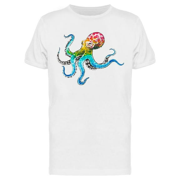 Rainbow Octopus T-Shirt Men -Image by Shutterstock, Male 3X-Large
