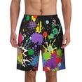 thumbnail image 1 of Rainbow Of Neon Paint Splatters Men'S Beach Pants Quick Dry Short Swim Trunks With With Pockets And Mesh Lining Swimwear Beach Bathing Shorts Medium, 1 of 1