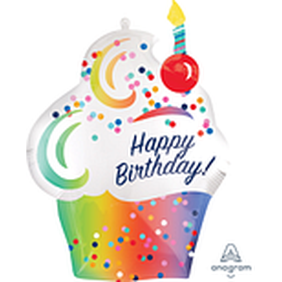 LRG SHP STN RAINBOW OMBRE CUPCAKE