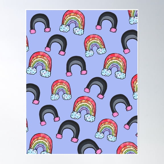 Rainbow On Periwinkle Poster Wall Art, Modern Wall Decor, 8x12 UNFRAMED