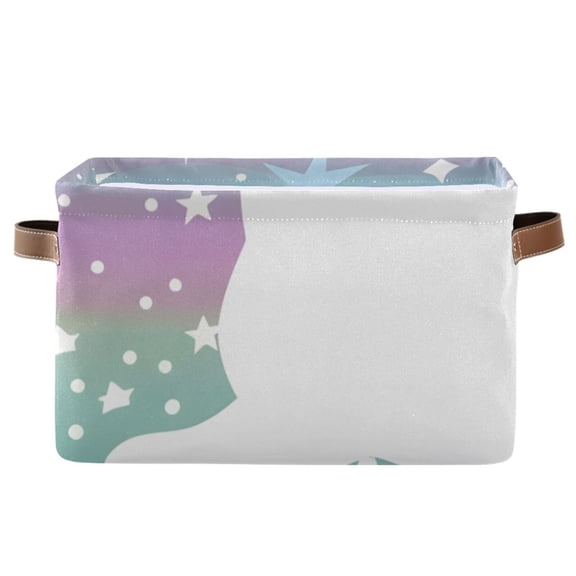 Rainbow Or Unicorn and Stars Storage Bins Baskets With Handles Storage Box Clothes Organizer Organization Toys