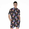 thumbnail image 1 of Rainbow Origami Unicorn Pattern Short Sleeve Men'S Rompers, Unicorn Casual Summer Jumpsuits Outfit, 1 of 4