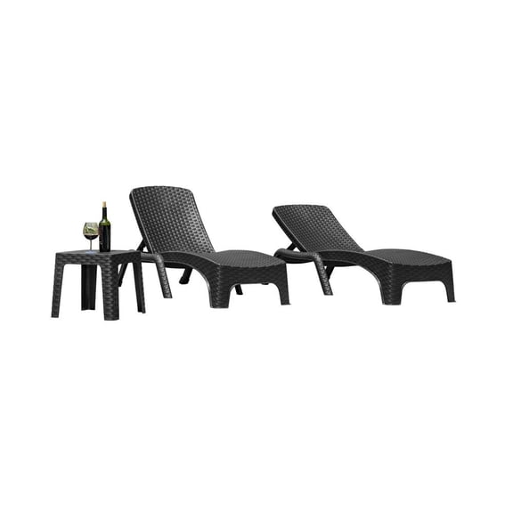 Rainbow Outdoor Roma 3-Piece Chaise Lounger Set-Anthracite