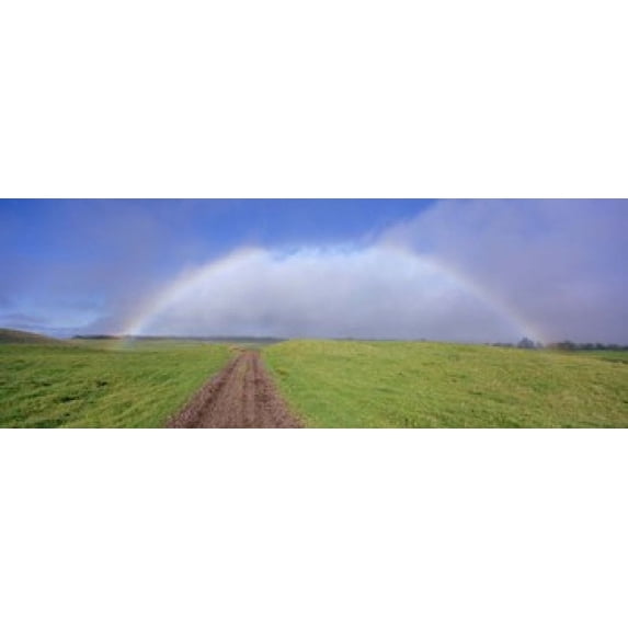 Rainbow Over A Landscape, Kamuela, Big Island, Hawaii, USA Poster Print (18 x 7)