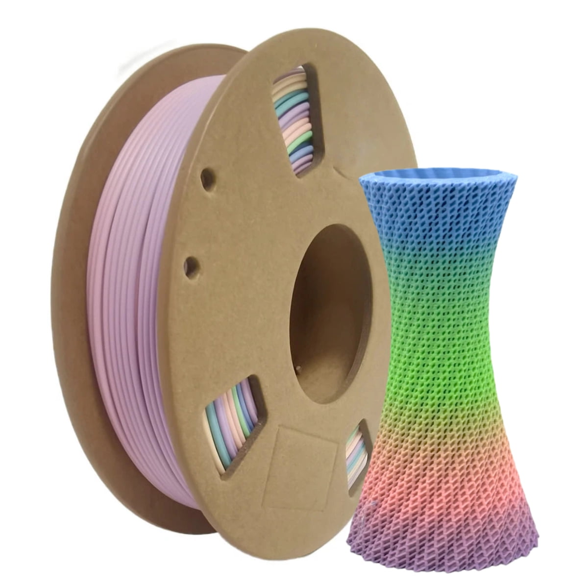 Rainbow PLA 3D Printer Filament 1.75mm, Multi-Color Changing PLA Filament for 3D Printing with Multiple Color Options