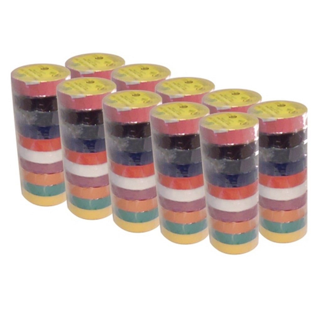 Rainbow Pack Electrical Tape Case 100 Rolls 3/4 In X 66 Ft