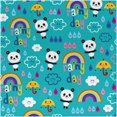 Rainbow Panda Bear Square Tablecloth 60 X 60 Inch Waterproof Stain And