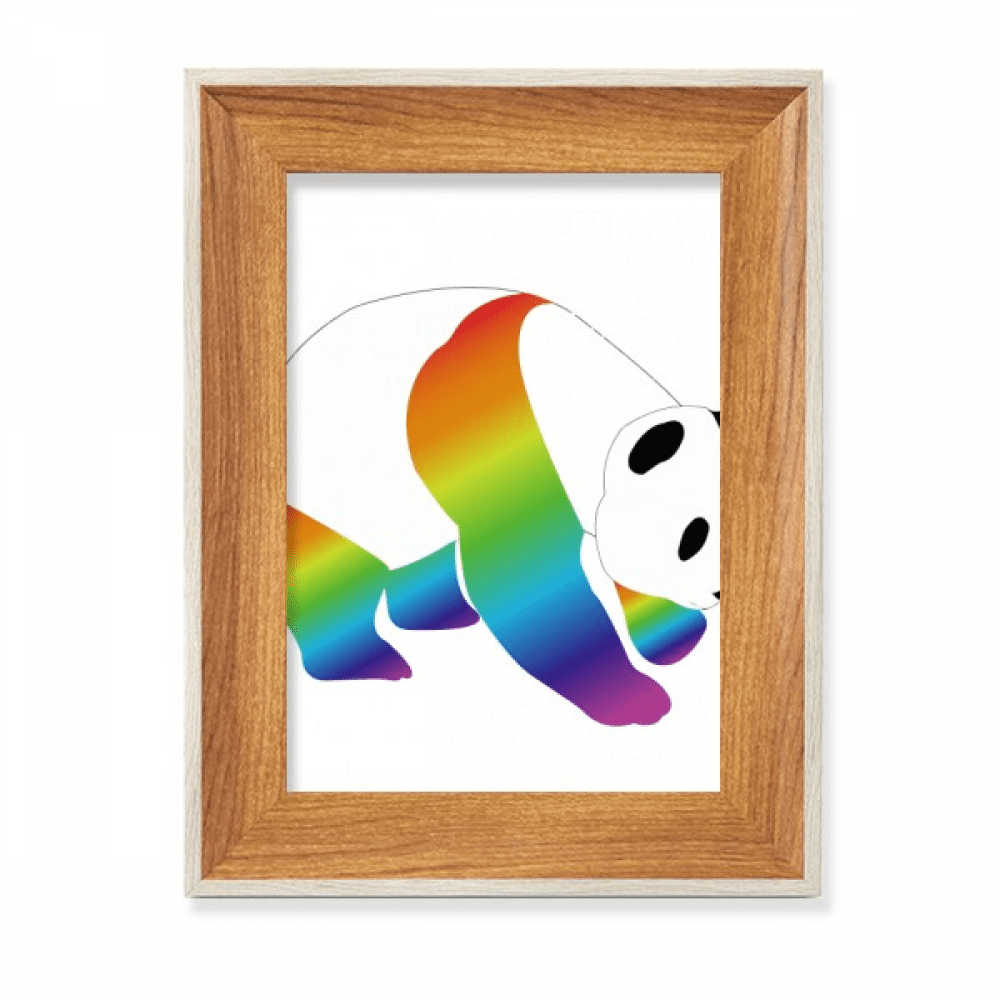 Rainbow Panda Mass Animals Desktop Wooden Photo Frame Display Picture ...