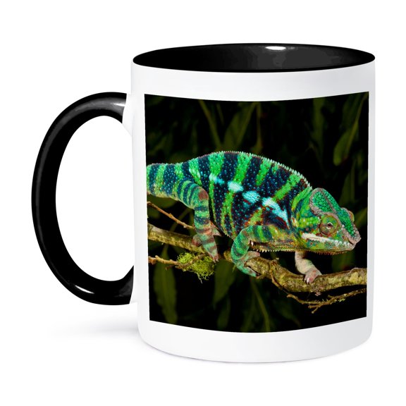 Rainbow Panther Chameleon, Lizard In Madagascar- Na02 Dno0828 - David Northcott, 11oz Two-Tone Black Mug