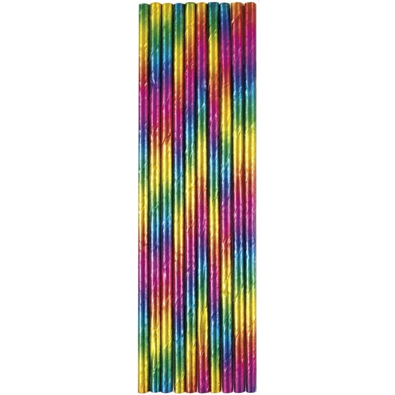 Rainbow Paper Straws (10 Pcs) - 1 Pack