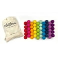 thumbnail image 1 of Rainbow Party - 100% Wool Felt Pom Poms - 50 Felt Balls 0.8-1.0" Size, 1 of 4