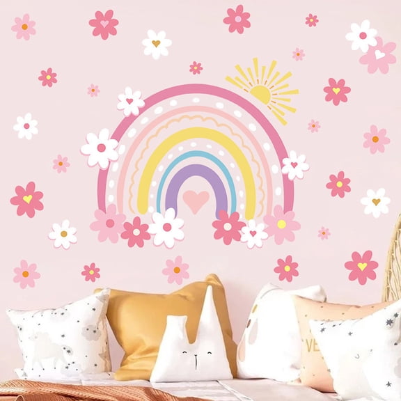 Rainbow Pattern Adhesive Sealing Stickers, Bright Gradient Static Cling Window Fridge Toilet Stickers, Removable Reusable No-Residue Multi-Surface for Home Decor