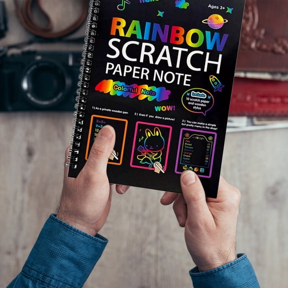 Rainbow Pattern Blank Sketch Drawing Notebook 13x11cm Art Draft Sketch Pad for Hand Creation