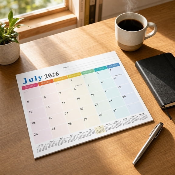 Rainbow Patterned Magnetic Fridge Monthly Planner Covering Jul 2026 to Dec 2027 for Total 18 Months, Sticky Magnet Calendar for Kitchen Fridge Organization, Daily Schedule Recording/Household, A