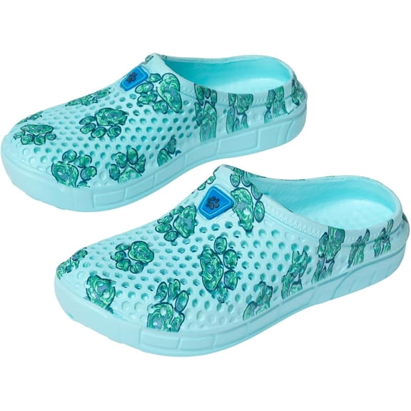 Rainbow Paw Clogs Lightweight Slip On Breathable EVA Water Friendly Quick Dry Durable Animal Lover Shoes Gifts for Women Mom Ladies