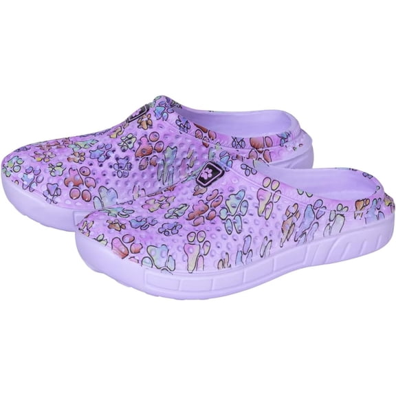 Rainbow Paw Clogs Lightweight Slip On Breathable EVA Water Friendly Quick Dry Durable Animal Lover Shoes Gifts for Women Mom Ladies