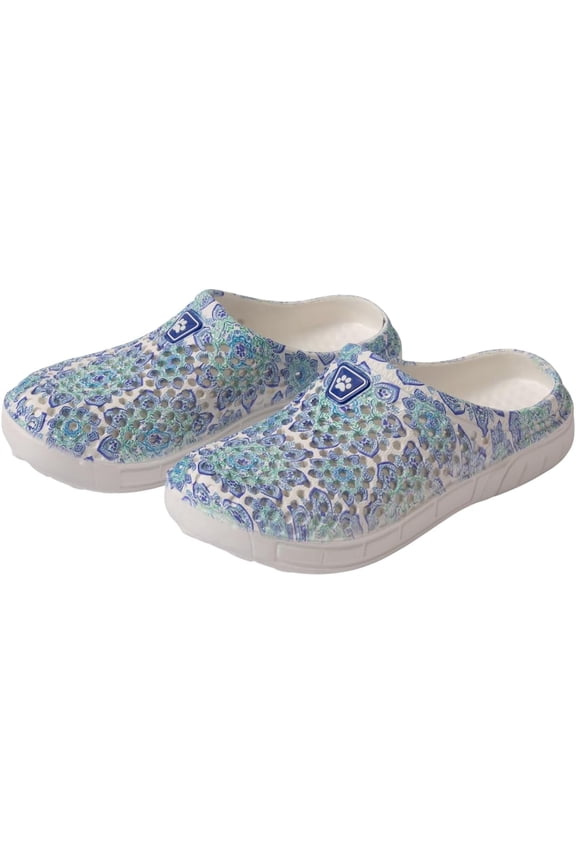 Rainbow Paw Clogs Lightweight Slip On Breathable EVA Water Friendly Quick Dry Durable Animal Lover Shoes Gifts for Women Mom Ladies