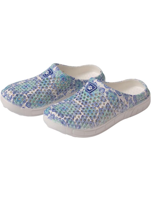 Rainbow Paw Clogs Lightweight Slip On Breathable EVA Water Friendly Quick Dry Durable Animal Lover Shoes Gifts for Women Mom Ladies