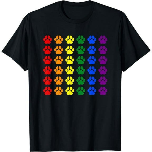 Rainbow Paw Print Dog Paw LGBT Pride LGBT Supporter Costume T-Shirt