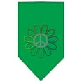 thumbnail image 1 of Rainbow Peace Flower Rhinestone Bandana Emerald Green Small, 1 of 1