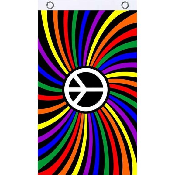 Rainbow Peace Fly Flag 3' x 5'