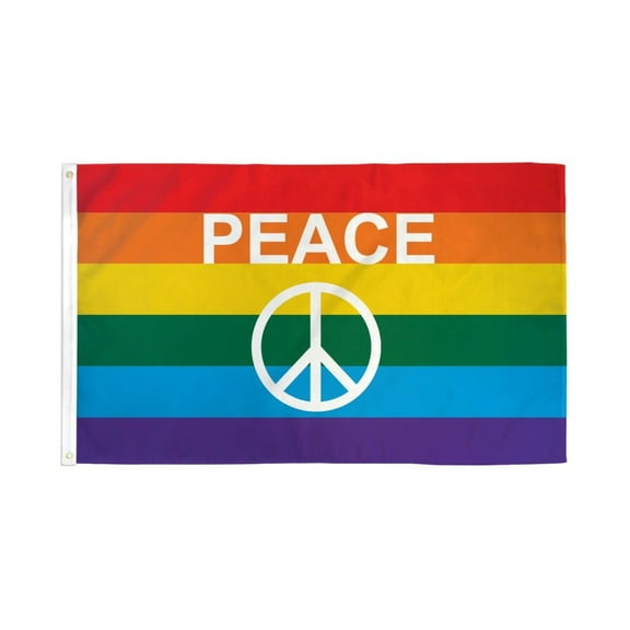 Rainbow Peace (Sign) Flag 3x5ft Poly