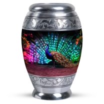 Rainbow Peacock Cremation Urn Human Ashes - Urns For Men Ashes Adult Male - Large Urn For Human Ashes Adult - Burial Urns For Adult Human Ashes - Human Remains Urns - Urns For Burial (Size -10inch)