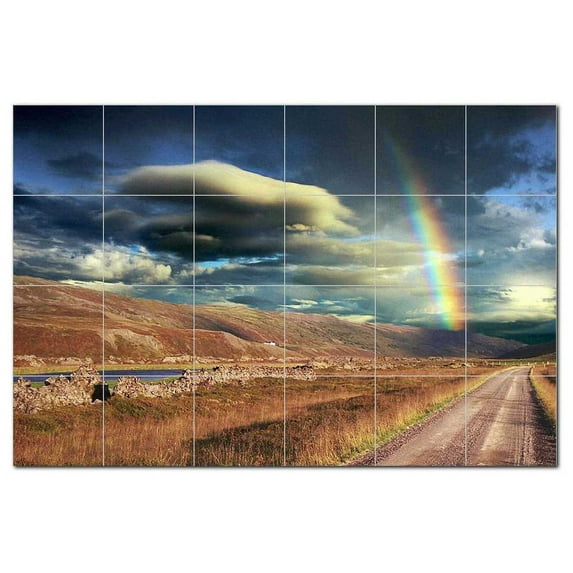 Rainbow Photo Ceramic Tile Mural Kitchen Backsplash Bathroom Shower, 405697-M64