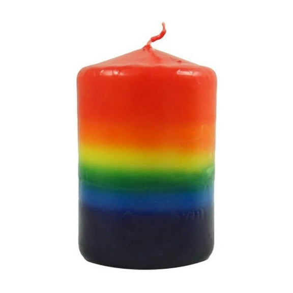 Rainbow Pillar Candle