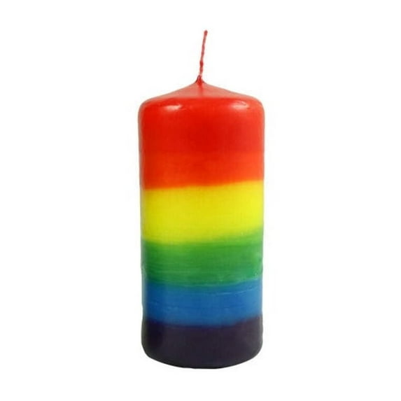 Rainbow Pillar Candle