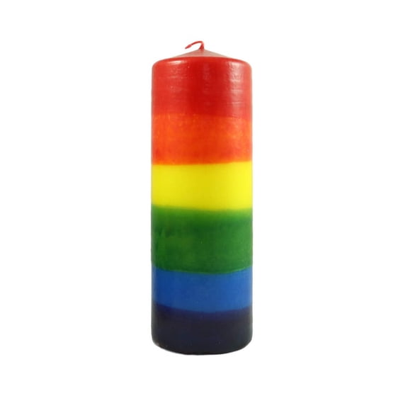 Rainbow Pillar Candle