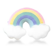 Rainbow Pillow 21 Plush Rainbow Cloud Pillow Rainbow Shaped Travel Pillow Soft Stuffed Rainbow Decor Cushion Car Home Decorations