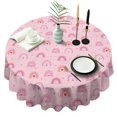 thumbnail image 1 of Rainbow Pink Round Table Cloth,Wrinkle Resistant Table Cover with Polyester,Waterproof Reusable Round Table Clothes for Weeding Birthday Tea Party Decorations (Round,60x60inch), 1 of 6