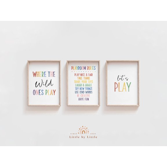 Rainbow Playroom Rules Wall Set Poster
