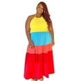 thumbnail image 1 of Rainbow Plus Size Tiered Maxi Dress, 1 of 3