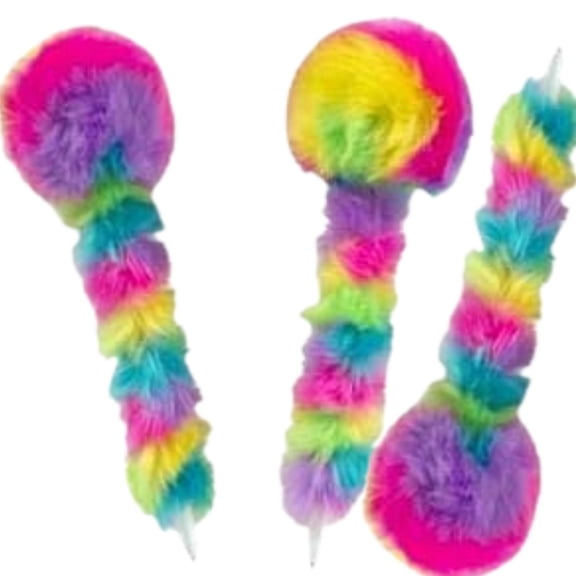 Rainbow Plush Pens Soft Writing Pens 3 Pack 8 Inch