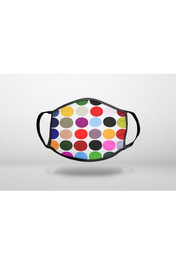 Rainbow Polka Dots - 3-Ply Reusable Soft Cloth Face Covering, Unisex, Cotton Inner Layer