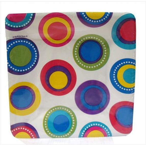 Rainbow Polka Dots Small Paper Plates (8ct)