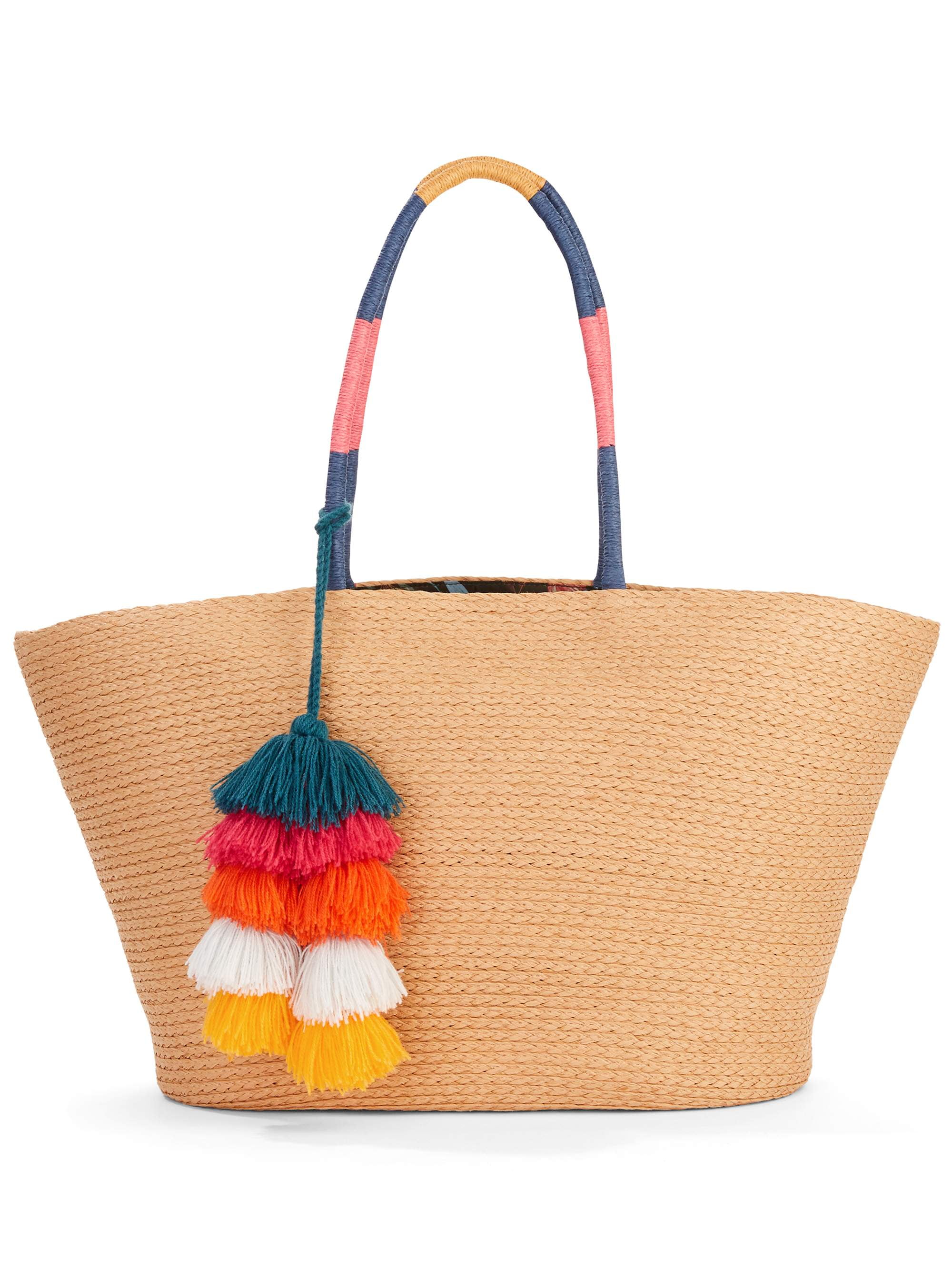 Pom pom 2024 straw tote