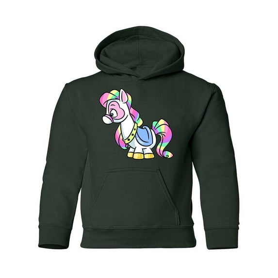Rainbow Pony Hoodie Juniors -Image by Shutterstock, Large
