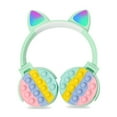 thumbnail image 1 of Rainbow Pop Bubble Wireless Bluetooth Headphone with Cat's Ears Decoration,On-Ear Headphones,Fidget Bluetooth Head-Mounted Stereo Headset,Fidget Toy for Children Adults,Green-Cat, 1 of 7
